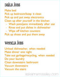 7 Best Chore Charts For Teenagers Images Chores For Kids