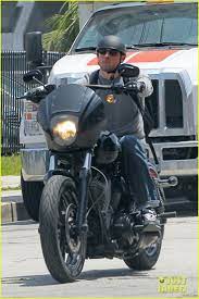 Charlie Hunnam Goes For A Motorcycle Ride Around La Charlie Hunnam Riding Motorcycle Charlie