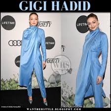 Gigi hadid has had a pretty busy schedule compared to most people over the past few days—she's modeled in what seems like a hundred runways since last wednesday for new york fashion week. Gigi Hadid In Blue Caped Jumpsuit And Blue Pumps At Variety S Power Of Women Gala 2019 I Want Her Style What Celebrities Wore And Where To Buy It Celebrity Style