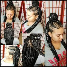 Feed In Braids Medium Box Braids Hairbylarose Hairstylist Stylist Rockford Weave Weaves B African American Hair Texture Braided Prom Hair Hair Styles