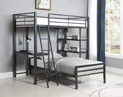 A slight wobbling can be felt if you're trying to get up or down the bed. 400961t 400962t Porch Den Ackert Gunmetal Finish Metal Frame Twin Over Twin Bunk Bed With