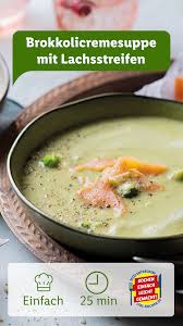 Schnell Einfach Brokkolicremesuppe Mit Lachsstreifen Lidl Kochen Rezept Brokkoli Creme Suppe Lebensmittel Essen Suppe