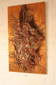 Retro Mid Century Eames Era Abstract Copper Wall Art Copper Wall Art Etsy Wall Art Copper Wall