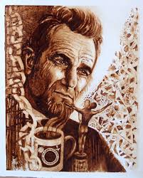 A painting titled (Coffee in the Garden) A painting by the American artist  Daniel Ridgway Knight, who is famous for painting the details of the lives  of simple people in the countryside.