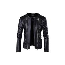 Lanbaosi 2018 New Autumn Leather Jackets Mens Fashion Solid