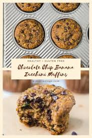 Healthy Chocolate Chip Banana Zucchini Muffins Tender Flavorful Recipe Banana Zucchini Muffins Healthy Chocolate Banana Chocolate Chip