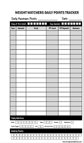 44 Interpretive Weight Watchers Points Plus Tracker Sheets