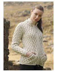 Irish Zipped Cardigan Oatmeal