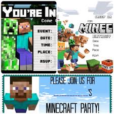Make awesome and affordable custom invitations with this minecraft invitation template. Friendly Minecraft Invitation Printable Experience Of A Super Mommy