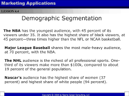 Nfl vs nhl vs nba. Lesson 4 4 Market Segmentation Ppt Download