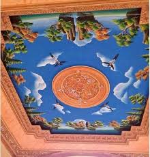 Lukisan planet di plafon dengan alat sederhana, membuat suasana rumah menjadi istimewa, paduan warna hitam dan biru d tmbah putih menimbulkan kesan serasa. Jasa Lukis Dinding Info Harga Lukis Dinding Mural Karya Tukang