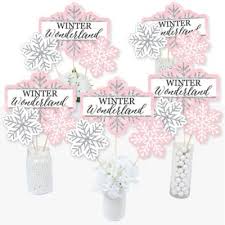 These printables are great for incorporating into a themed day or week about snow and snowflakes. Pink Winter Wonderland Holiday Snowflake Birthday Party Or Baby Shower Centerpiece Sticks Table Toppers Set Of 15 Walmart Com Walmart Com