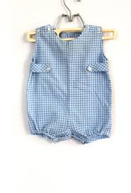 Vintage Baby Boy Blue Gingham Vintage Baby Clothes Sewing Baby Clothes Baby Boy Dress