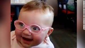 Babies and toddlers can be rough with glasses. Baby S Adorable Reaction To Glasses Cnn Video