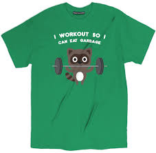 Misky Stone I Workout So I Can Eat Garbage Funny Gym Pun Raccoon T Shirt T Shirt Tee