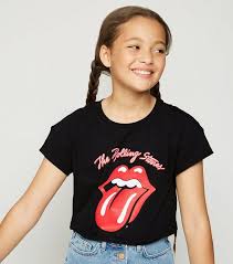 Janet jackson rolling stone sublimated t shirt legend music grammy 80s 90s. Girls Schwarzes T Shirt Mit Rolling Stones Logo New Look