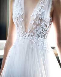23 Butterfly Wedding Ideas To Make Your Heart Flutter Ruffled In 2020 Butterfly Wedding Dress Empire Wedding Dress Applique Wedding Dress