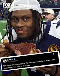 When you beat BOTH Super Bowl teams in four days… you deserve an extra  turkey leg. 🍗😎 Jeff Kolb FOX4 #CowboysNation