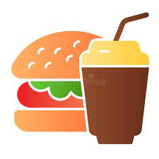 Food edge multi color icon. Burger And Soda Flat Icon Fast Food Color Icons In Trendy Flat Style Hamburger And Drink Gradient Style Design Stock Vector Illustration Of Abstract Drink 151347390