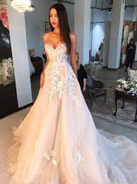 Show all wedding party dresses. Sweetheart Tulle Applique Wedding Dress Long Prom Dress Ow343 Ombreprom Co Uk