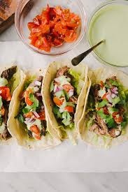 Grilled rib eye steak tacos. Skirt Steak Tacos With Cilantro Lime Sour Cream Our Salty Kitchen