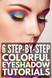 Whichever look you use, grab two complementary eyeshadows: Bold And Beautiful 6 Step By Step Colorful Eyeshadow Looks