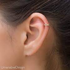 Gold Helix Piercing 14k Gold Cartilage Hoop Cartilage Etsy Gold Cartilage Earrings Gold Helix Earrings Helix Earrings Hoop