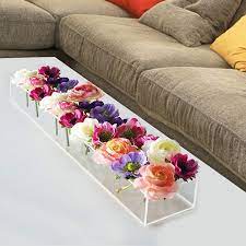Amazon Com Rectangular Floral Centerpiece For Dining Table 24 Inches Long Rectangular Vase Acrylic Rectangular Vase Dining Table Centerpiece Flower Vases