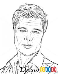 How To Draw Brad Pitt Famous Actors Brad Pitt Drawings Actors