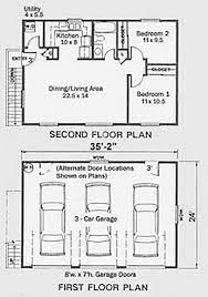 This group of garage plans ranges from simple two car garage plans to several large garage structures that include 3 car garage plans and apartments or granny flats above. 3 Car 2 Story Apartment Garage Plan 1632 1 35 2 X 24