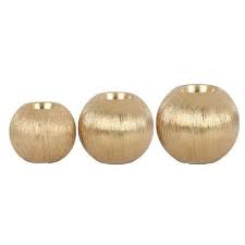 Set Of 3 Champagne Ceramic Tealight Holders Dunelm Tea Lights Gold Candle Holder Decor Tea Light Holder