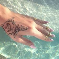 This tattoo of a flower with few swirls is easy to make and placed perfectly on the area below thumb. 31 Small Hand Tattoos That Will Make You Want One Styleoholic