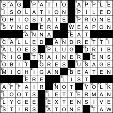 When i started with the wsj crossword contest, i thought the way to solve the puzzles was absurd. La Times Crossword 5 Oct 20 Monday Laxcrossword Com