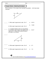 This is often the first primary trigonometric ratio introduced in class. Fillable Online Tangent Ratios Matching Worksheet Math Worksheets Land Fax Email Print Pdffiller