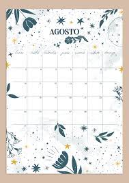 Quiero un calendario gratis en español? Calendario De Agosto Imprimible Y Fondo Mlc Estudio