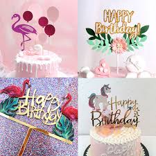 Unsplash has the best happy birthday images. 1pc Happy Birthday Cake Topper Colourful Acrylic Unicorn Flamingo Flower Balloon For Unicornio Party Decoration Dessert Gifts Party Diy Decorations Aliexpress
