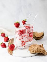 Café latte double espresso, extra steamed milk; Homemade Korean Strawberry Milk Drive Me Hungry