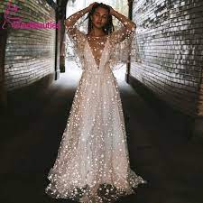 Cheap Wedding Dresses Buy Directly From China Suppliers Beach Wedding Dress 2019 Shiny Stars A Line Boho Wedding Dress Boho Bridal Dress White Lace Prom Dress