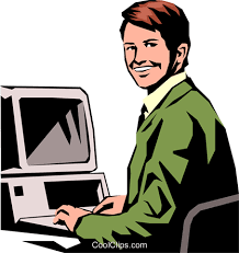 Studentische Arbeiten Am Pc Vektor Clipart Bild Peop0930 Coolclips Com