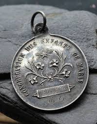 Rare Grande Medaille En Argent Congregation Des Enfants De Etsy Argent Medaille Anneau