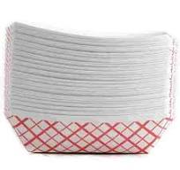 [50 PACK] Disposable Paper Food Tray (1/2 LB) - Red Check Food Tray, USA MADE, Recyclable, Biodegradable, Compostable, Great for Picnics, Carnivals, ...