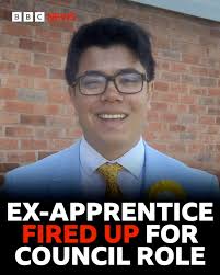 🏢 Two years after being fired from The Apprentice, 25-year-old Gregory  Ebbs has started a new role as a Shropshire councillor. READ MORE: 🔗  https://bbc.in/4m7PW6x
