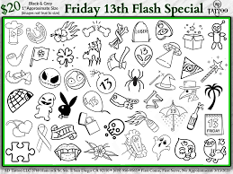 Friday the 13th tattoos flash. Sd Tattoo Friday 13th Event Flash Tattoo Piercing Discounts