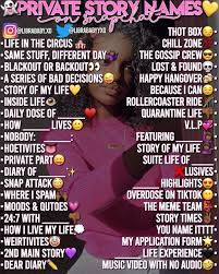 Private Story Names Private Story Private Story Names Name For Instagram