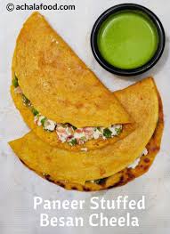 Paneer Stuffed Besan Cheela Recipe Paneer Besan Ka Chilla Breakfast Recipe Paneer Recipes Besan Cheela