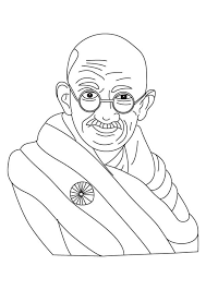 Gandhi Jayanti Coloring Page Children Sketch Gandhi Coloring Pages