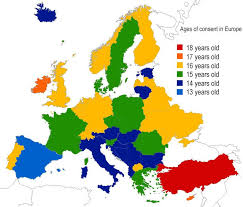 Age Of Consent In European Countries More Age Of Maps On The Web Europe Map European Map Map