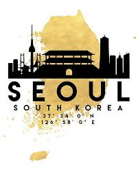 Seoul South Korea Silhouette Skyline Map Art Photographic Print By Deificusart City Silhouette Seoul Skyline Seoul