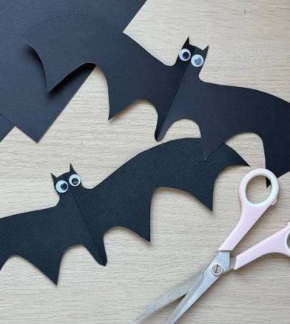 DIY Halloween Bat Craft with Black Paper