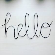 Handmade Black Pictured Wire Hello Wall Sign Wire Etsy Wire Art Wall Signs Wire Sign